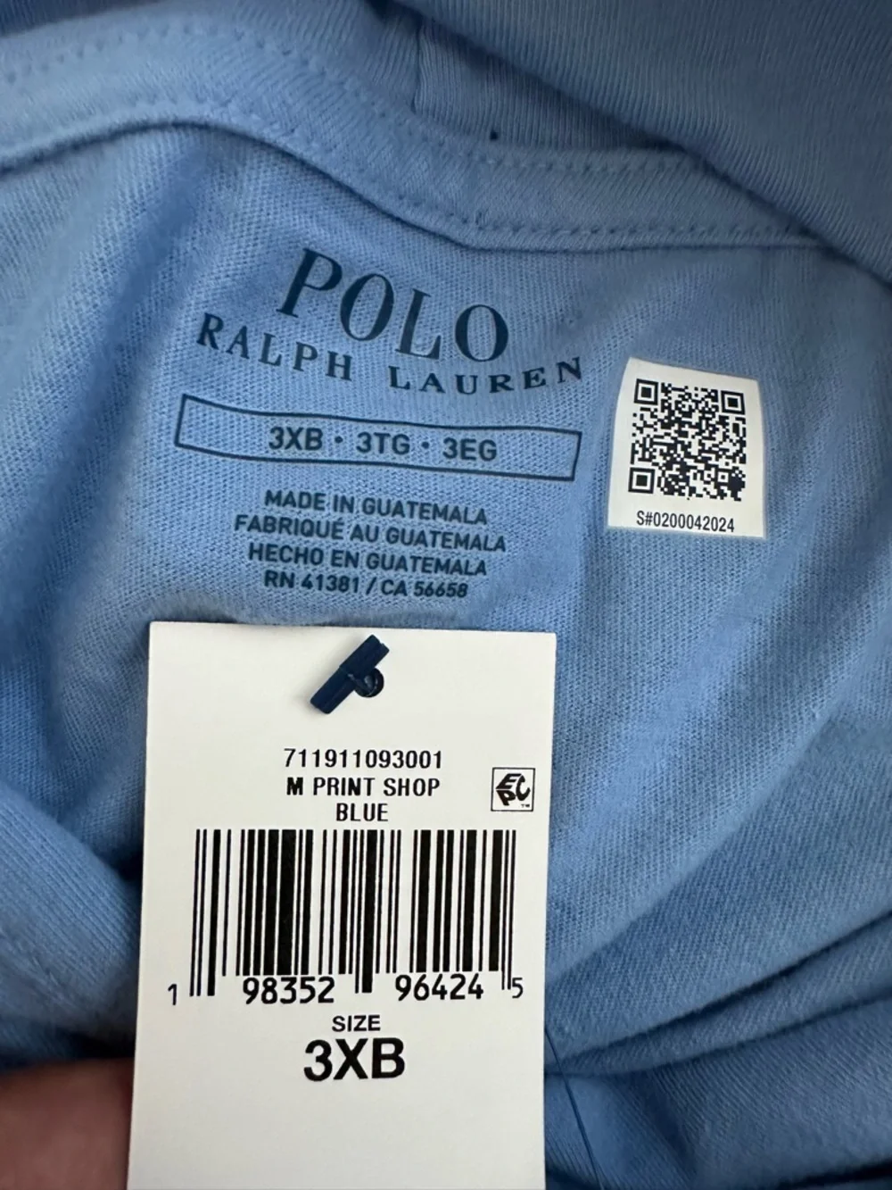 Polo Ralph Lauren Preppy Logo Lightweight Hoodie Baby Blue Mens Big & Tall Sizes